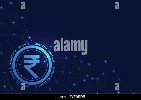 digital indian currency background with rupee symbol vector Stock Vector