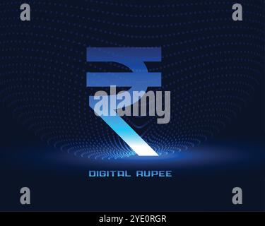 digital currency symbol of indian rupee background with light effect vector Stock Vector