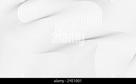 Curved lines create a dynamic wave pattern, showcasing a fluid motion that suggests rhythm and elegance Stock Vector