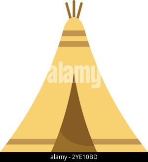 This illustration features a classic native american teepee, showcasing ...