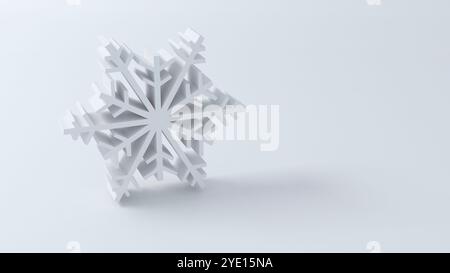 Snowflake isolated on white background. 3D illustration Stock Photo - Alamy