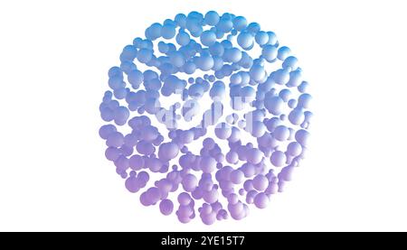 Cluster of molecules isolated on white background Stock Photo