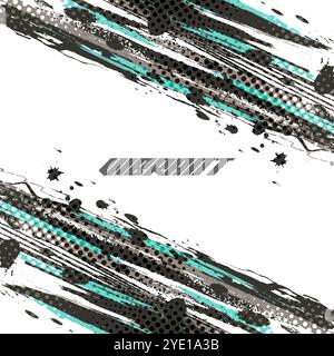 Abstract Brush Background with Blue and Gray Colors and Halftone Effect. Grunge Sports Background with Pop Art Style Stock Vector