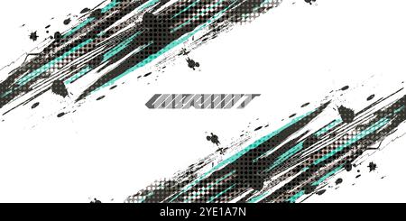 Abstract Brush Background with Blue and Gray Colors and Halftone Effect. Grunge Sports Background with Pop Art Style Stock Vector