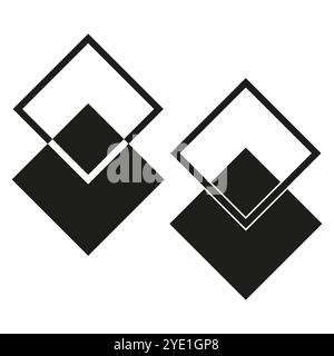 Diamond pattern icon. Geometric diamond shapes. Vector abstract design. Symmetrical layered structure. Stock Vector