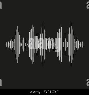 Abstract sound wave. Audio waveform pattern. White sound lines. Vector audio illustration. Stock Vector