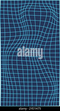 Y2k 3d Wireframe Wave Stock Vector