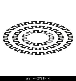 Maze icon. Circular vector shape. Geometric pattern symbol. Black abstract maze. Stock Vector