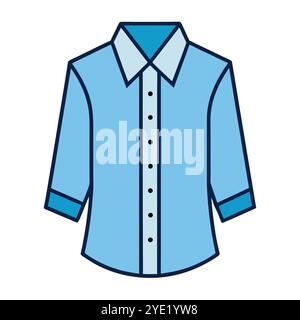 Light blue button-up shirt vector illustration Stock Vector
