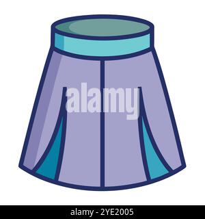 Purple skirt vector illustration with pleats Stock Vector