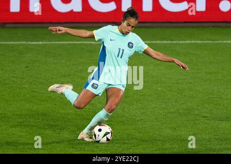 28 October 2024, North Rhine-Westphalia, Duisburg: Soccer, Women: International matches, Germany - Australia, Schauinsland-Reisen-Arena, Mary Fowler (Australia) Photo: Christoph Reichwein/dpa Stock Photo