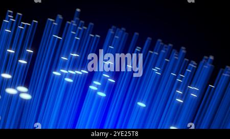 Fiber optics isolated on black background. 3d illustration. Stock Photo