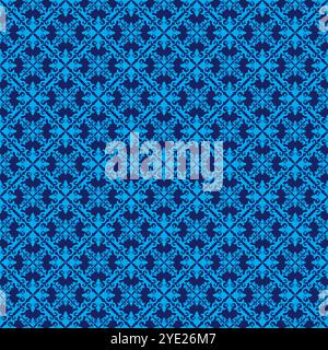 Talavera Ceramic Pattern With Blue Color. Tile Vector Seamless Stock Vector