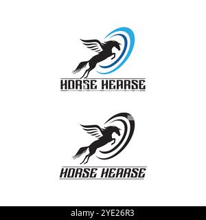 Horse Logo Template Pegasus  vector icon illustration design for business and corporate identity Stock Vector