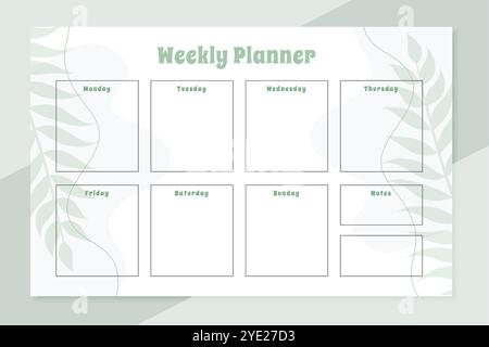 minimal daily weekly planner template design Stock Vector