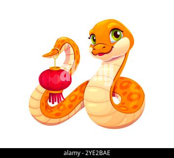 Year of the Snake Holding a Lantern 2025 Coloring Stock Vector Image ...