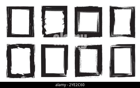 Grunge border frames. Grunge Frames, Corners, Background and Textures Stock Vector