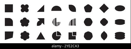 Basic shape collection. Basic shape clipart, Simple shape, Basic shape vector set, Basic shape bundle Stock Vector