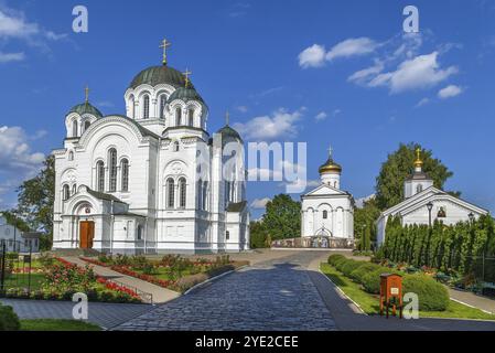 Transfiguration Church from 12 centure and Holy Cross Cathedral in Convent of Saint Euphrosyne, Polotsk, Belarus, Europe Stock Photo