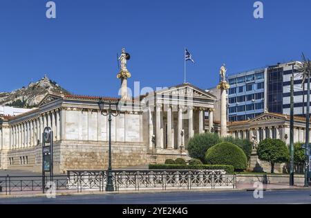 Main building of the Academy of Athens, Greece, Europe Stock Photo