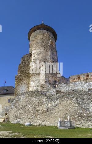 Stara Lubovna Castle is a castle from the 13th century in the north of Slovakia. Tower Stock Photo