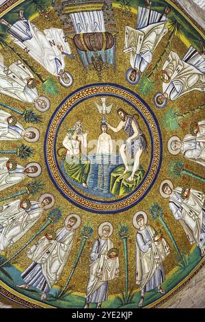 Arian Baptistry in Ravenna, Italy was erected by the Ostrogothic King Theodoric the Great between the end of the 5th century and the beginning of 6th Stock Photo