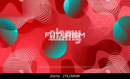 Abstract Technology Background with Geometric Shapes and Futuristic Concept. High Tech and Big Data Background Design Stock Vector