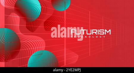Abstract Technology Background with Geometric Shapes and Futuristic Concept. High Tech and Big Data Background Design Stock Vector