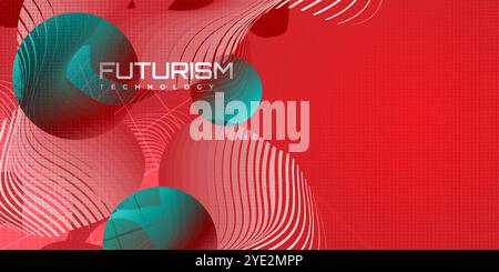 Abstract Technology Background with Geometric Shapes and Futuristic Concept. High Tech and Big Data Background Design Stock Vector