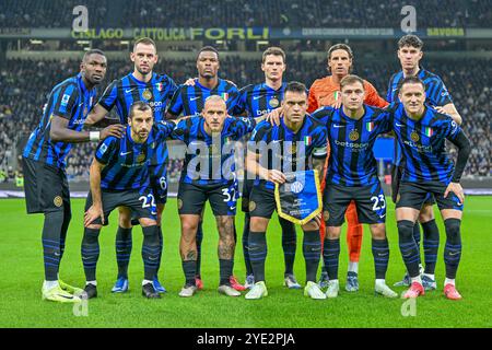 Milano, Italy. 27th, October 2024. The players of Inter seen after the