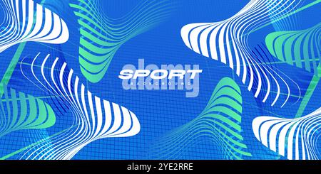 Vibrant Sport Background with Abstract Shapes and Patterns in Futuristic Technology Concept Stock Vector