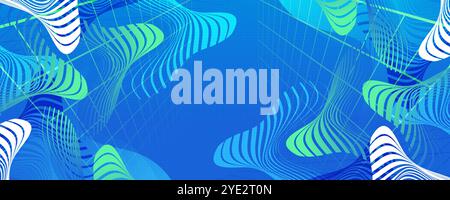 Vibrant Sport Background with Abstract Shapes and Patterns in Futuristic Technology Concept Stock Vector