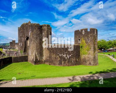 Caerphilly Castle, Caerphilly, Wales, United Kingdom Stock Photo