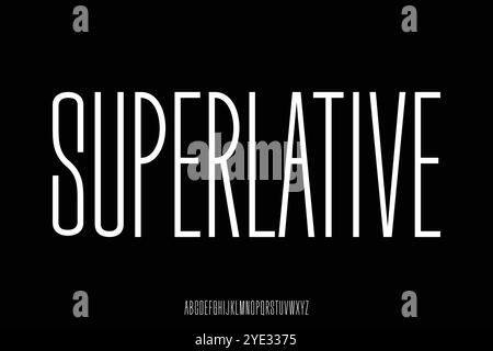 Modern tall sans serif alphabet display font vector. Creative superlative typeface Stock Vector