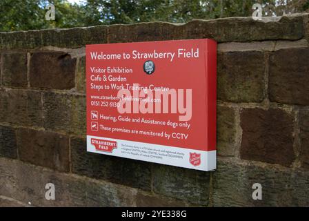 Strawberry field gateway, The Beatles song, Liverpool, England, United Kingdom Stock Photo