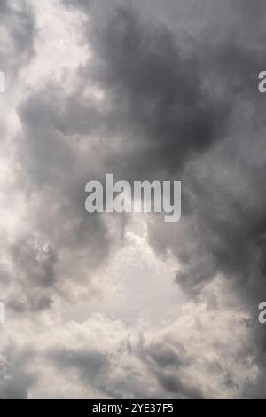 Dark clouds in sky during a thunderstorm. sky background Stock Photo