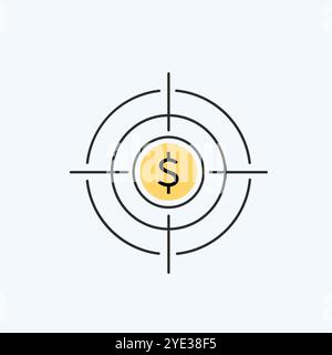 Financial Target icon vector art image Stock Vector