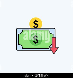 Overdraft icon vector art image. Stock Vector