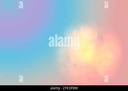 Pink and blue gradient background with a golden spot on the side. Stock Photo