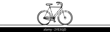 Minimalist vector illustration depicting a bicycle with a continuous line Stock Vector