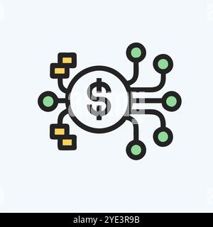 Money Wiring icon vector art image Stock Vector