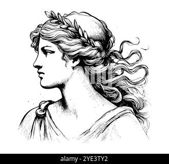 Greek Goddess Aphrodite hand drawn vintage vector Stock Vector