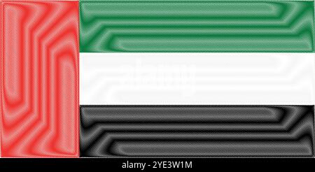 United Arab Emirates (UAE) National Day December 2. Scribble style United Arab Emirates flag vector background. Poster, card, banner. Stock Vector