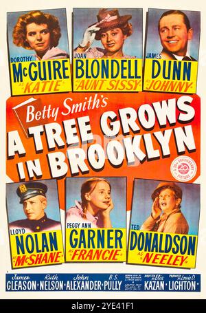Betty Smith's A Tree Grows in Brooklyn - old film poster feat Dorothy McGuire, Joan Blondell, James Dunn, Lloyd Nolan - A 30th Anniversary Picture Stock Photo
