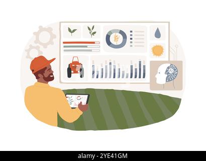 AI-Supported Sustainable Farming abstract concept vector illustration ...