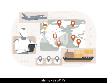 Route Optimization Vector AI-Powered Route Optimization abstract concept vector illustration ...