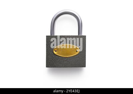 Locked padlock isolated on white background Stock Photo