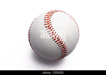 Baseball ball game with pinstripes and stitching, sports apparel equipment isolated on white background Stock Photo