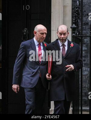 London, UK. 29th Oct, 2024. John Healey, Defence Secretary, MP Rawmarsh and Conisbrough (left) and Jonathan Reynolds, Business and Trade Secretary, President of the Board of Trade, MP Stalybridge and Hyde (right). Ministers attend the government cabinet meeting in Downing Street, London, UK Credit: Imageplotter/Alamy Live News Stock Photo