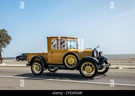 Gulfport, MS - October 04, 2023: Wide angle front corner view of a 1929 Ford Model A Pickup Truck at a local car show. Stock Photo